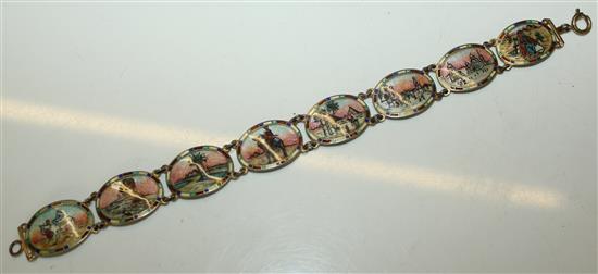 Silver gilt and enamel Egyptian bracelet